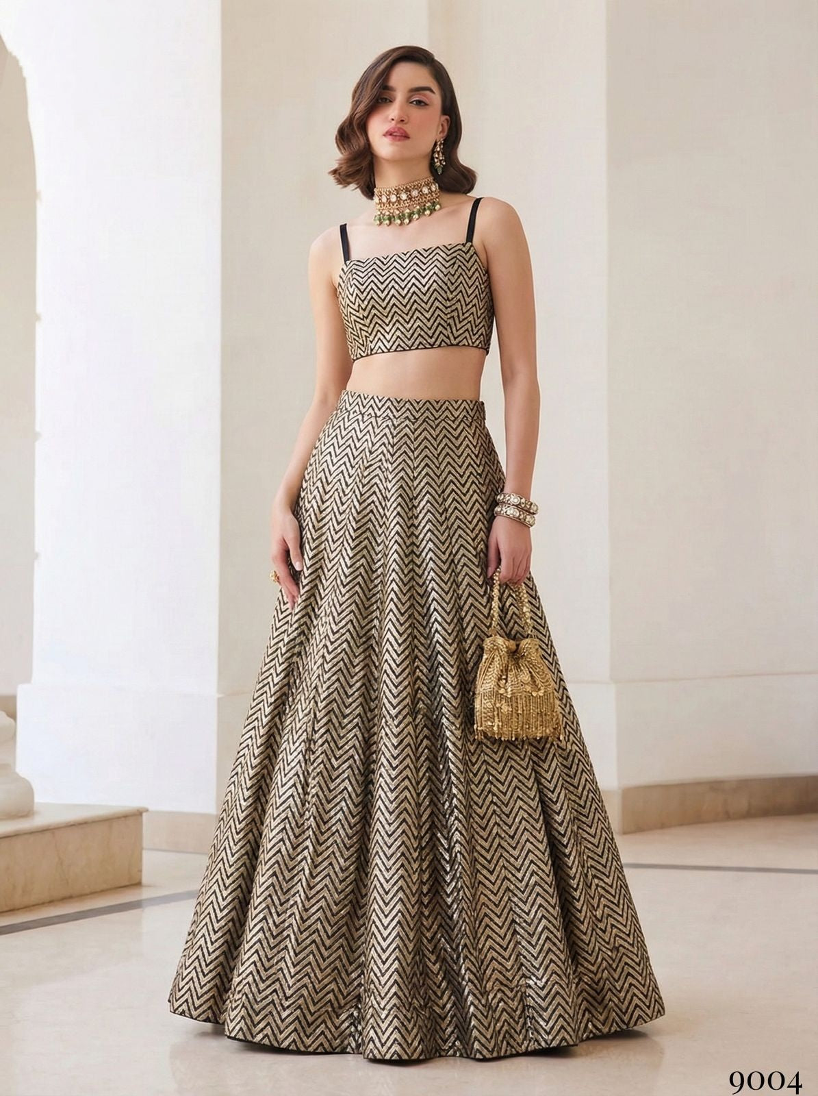 Black & Gold Pure Soft Silk Jaquard Readymade Lehenga Choli ##color## Bridal Lehenga with premium fabric and embroidery
