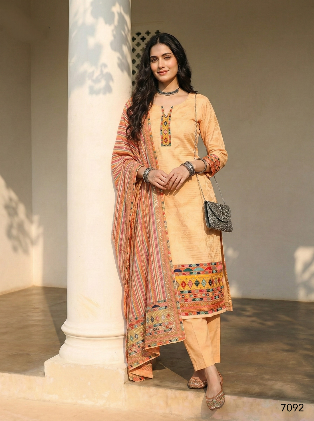 Yellow Pure Soft Shimmer Cotton Printed Chudidar Suit 