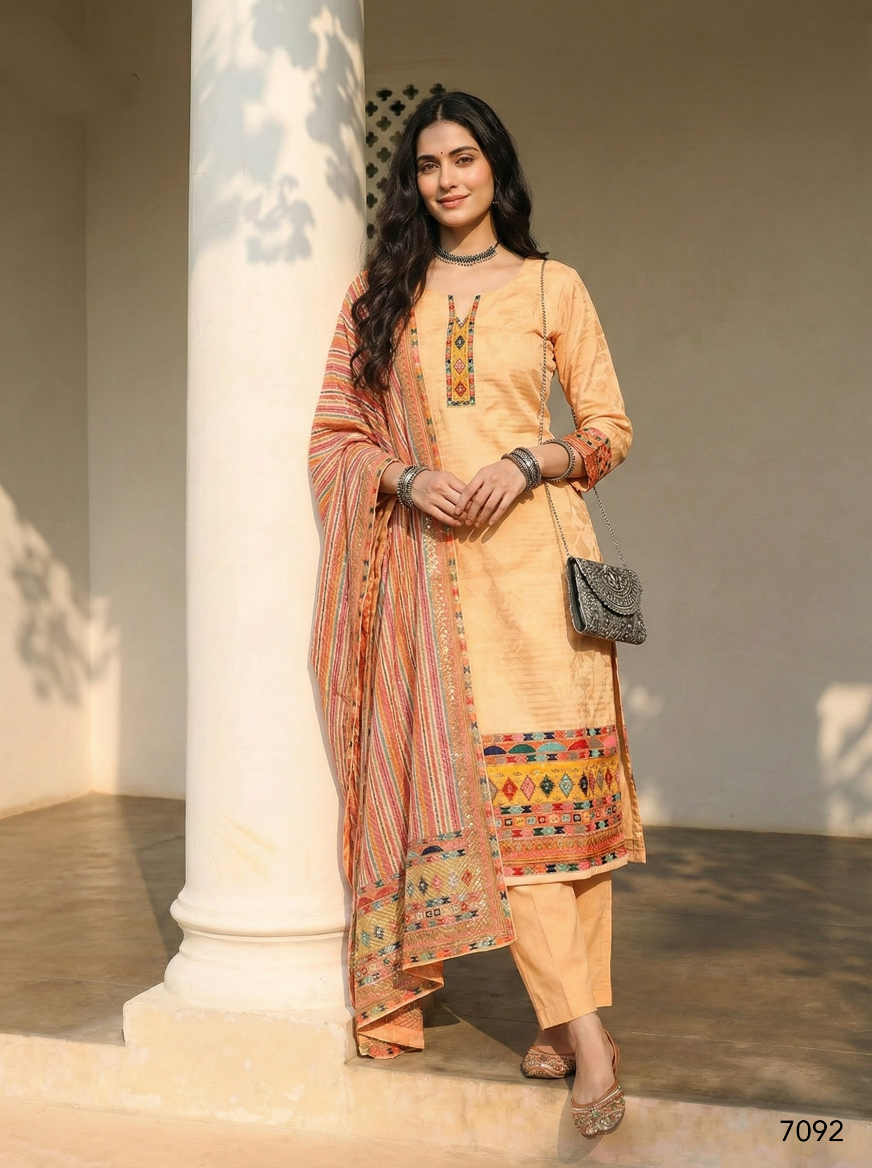 Yellow Pure Soft Shimmer Cotton Printed Chudidar Suit
