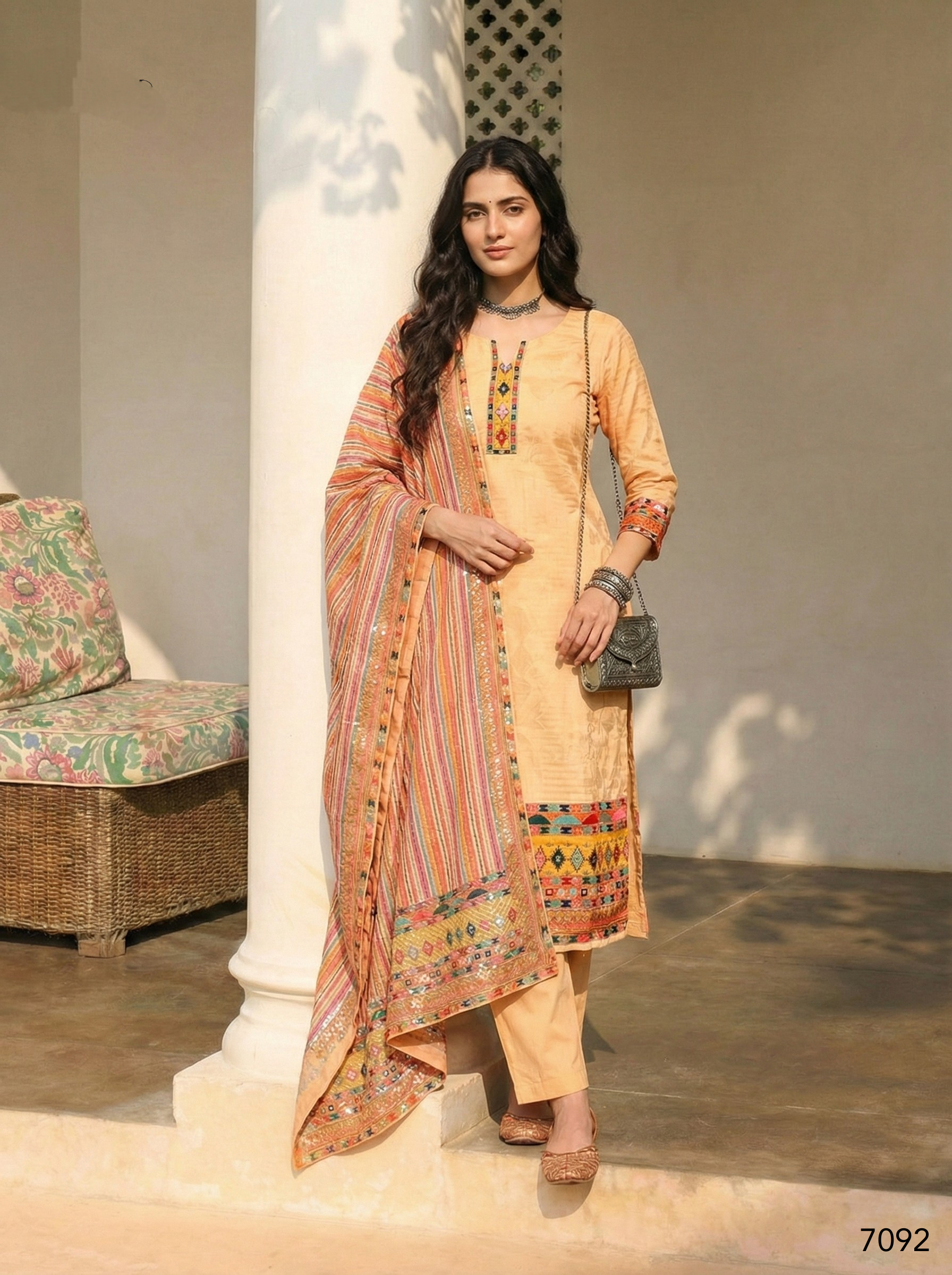 Yellow Pure Soft Shimmer Cotton Printed Chudidar Suit