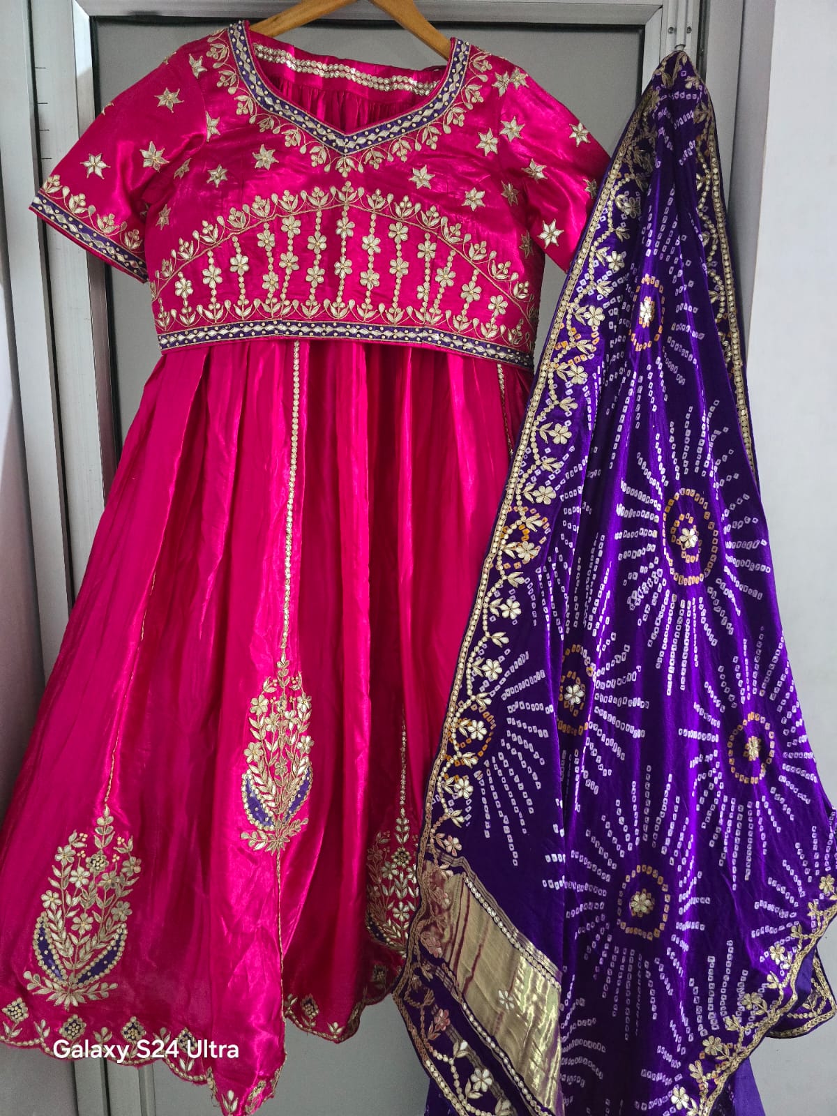 Pink Pure Georgette Gotta Patti Work Rajsthani Chaniya Choli 