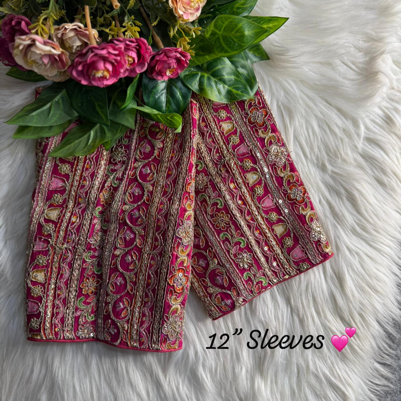Readymade Pure Soft Crape Silk Heavy Position Work Blouse 