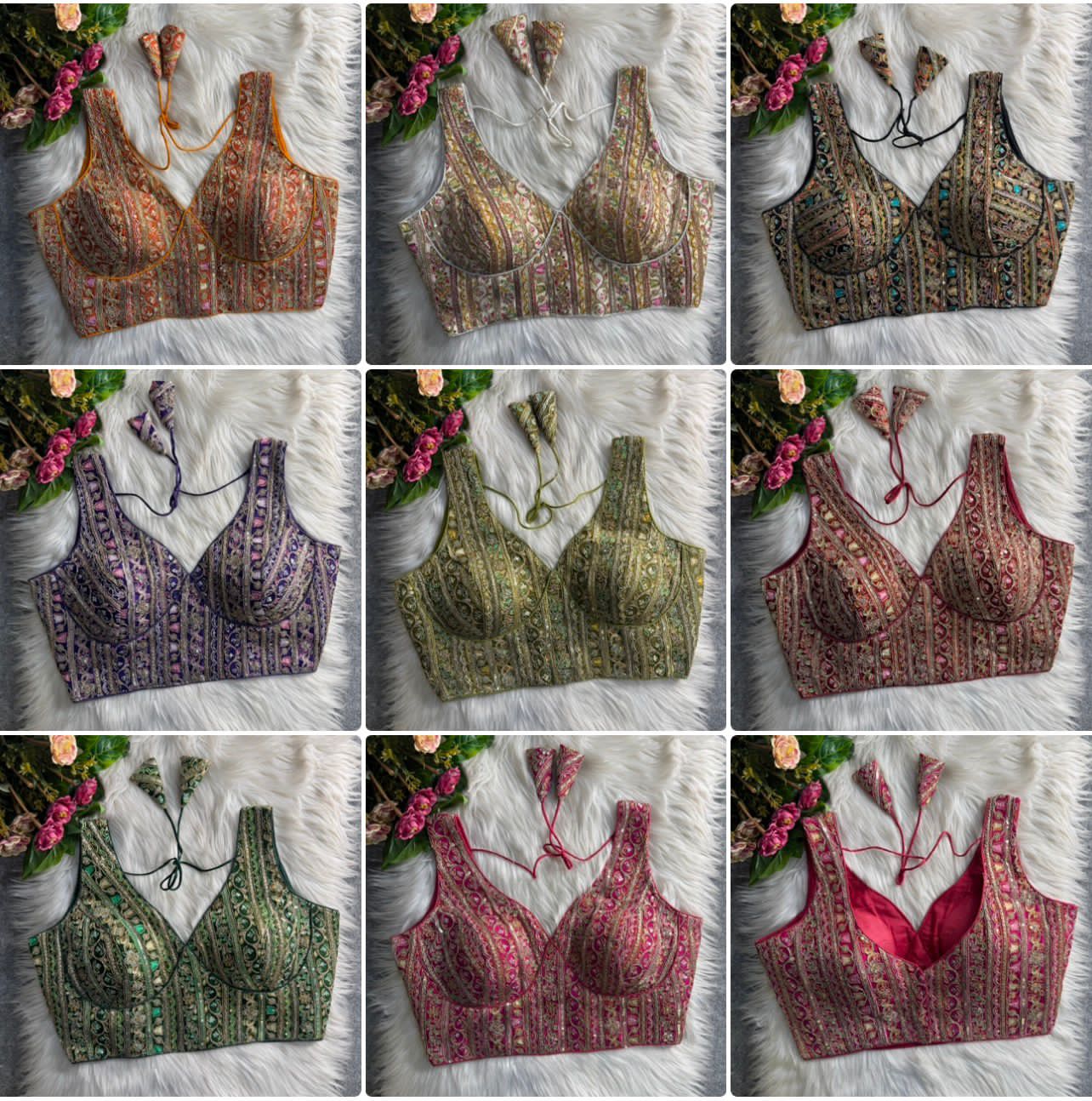 Readymade Pure Soft Crape Silk Heavy Position Work Blouse