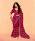 Red Pure Organza Satin With Sequins Heavy Embroidery Work Organza Saree 