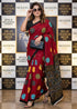 Red Pure Soft Mulmul Cotton Bandhani Block Printed Cotton Saree 