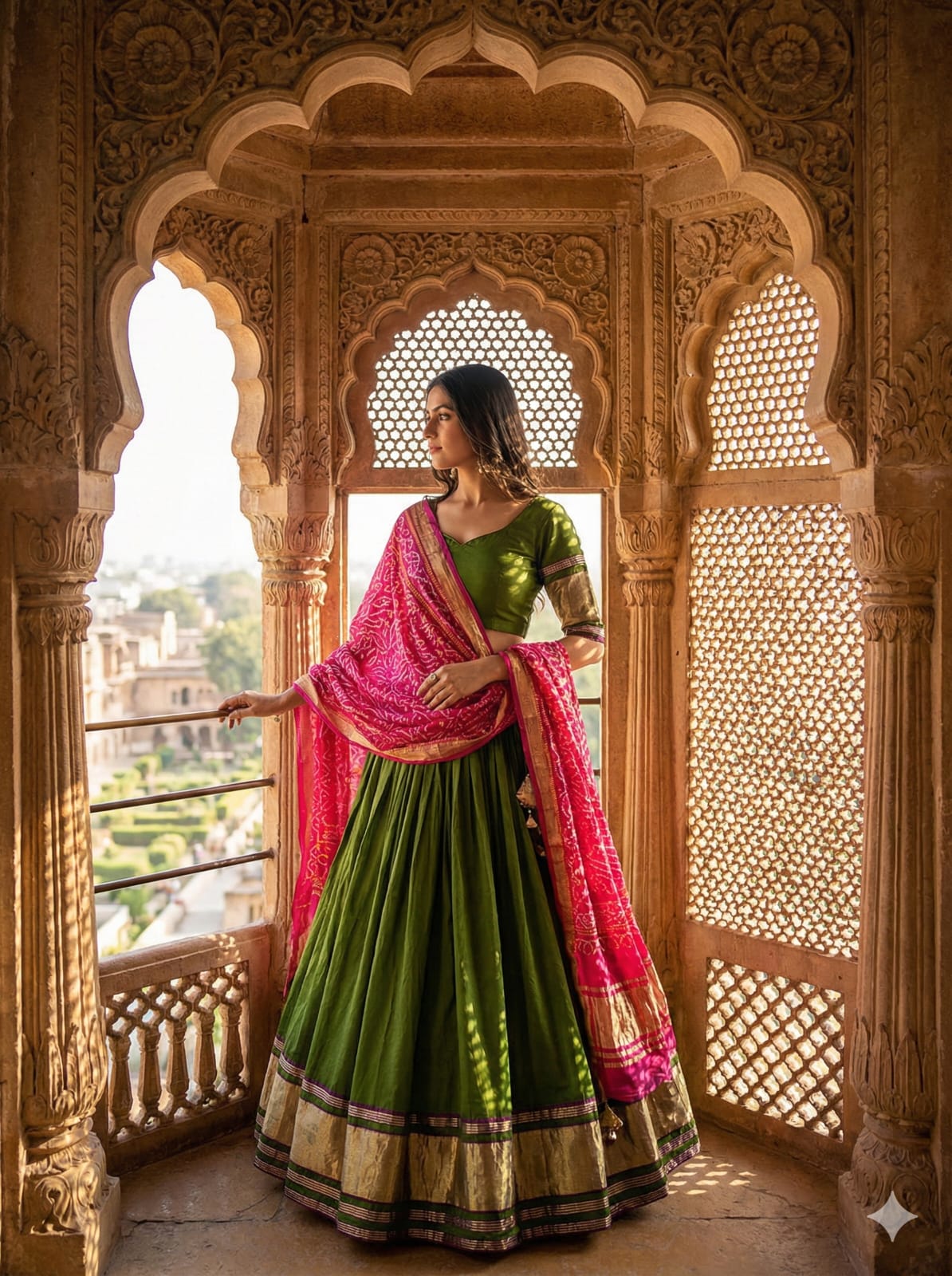 Modal Semi Gajji Silk Lehenga Choli Set with Dupatta