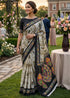 Black Pure Soft Mulmul Cotton Block Print Printed Cotton Saree 