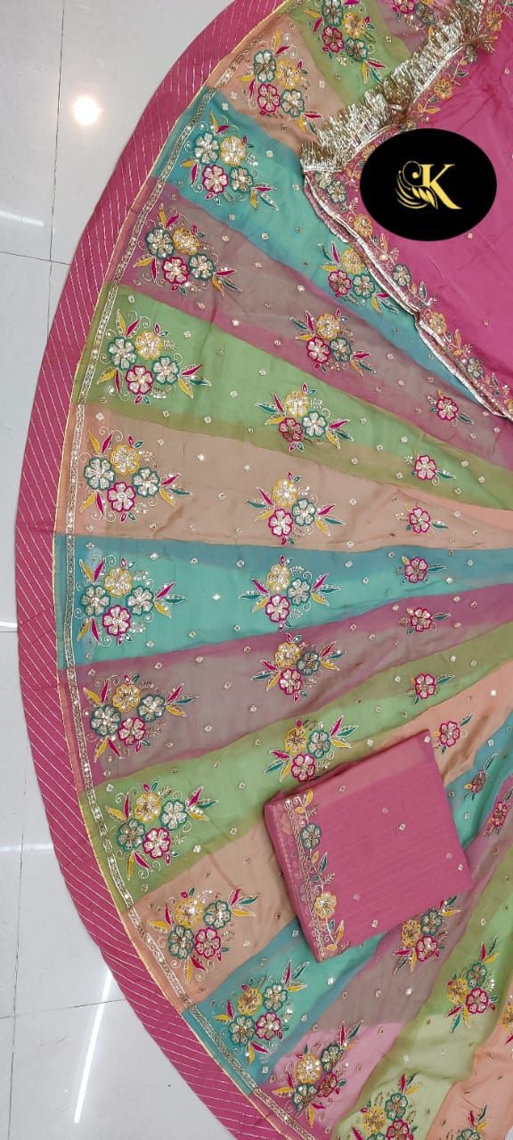 Pink Pure Georgette Chunri Rajsthani Rajputi Lehenga Choli 