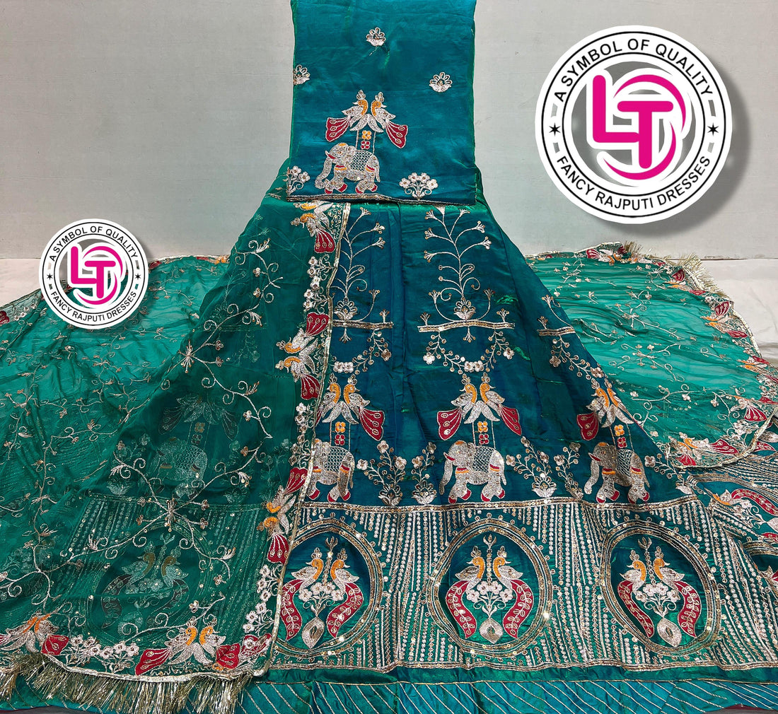 Rama Pure Georgette Chunri Rajsthani Rajputi Lehenga Choli 