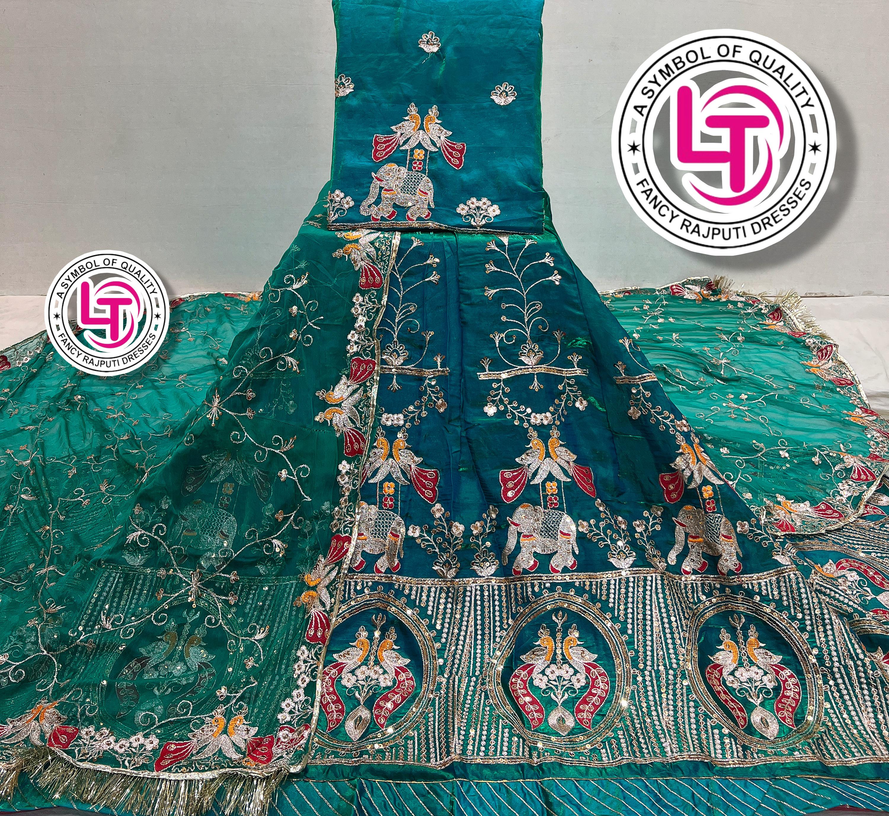 Rama Pure Georgette Chunri Rajsthani Rajputi Lehenga Choli 