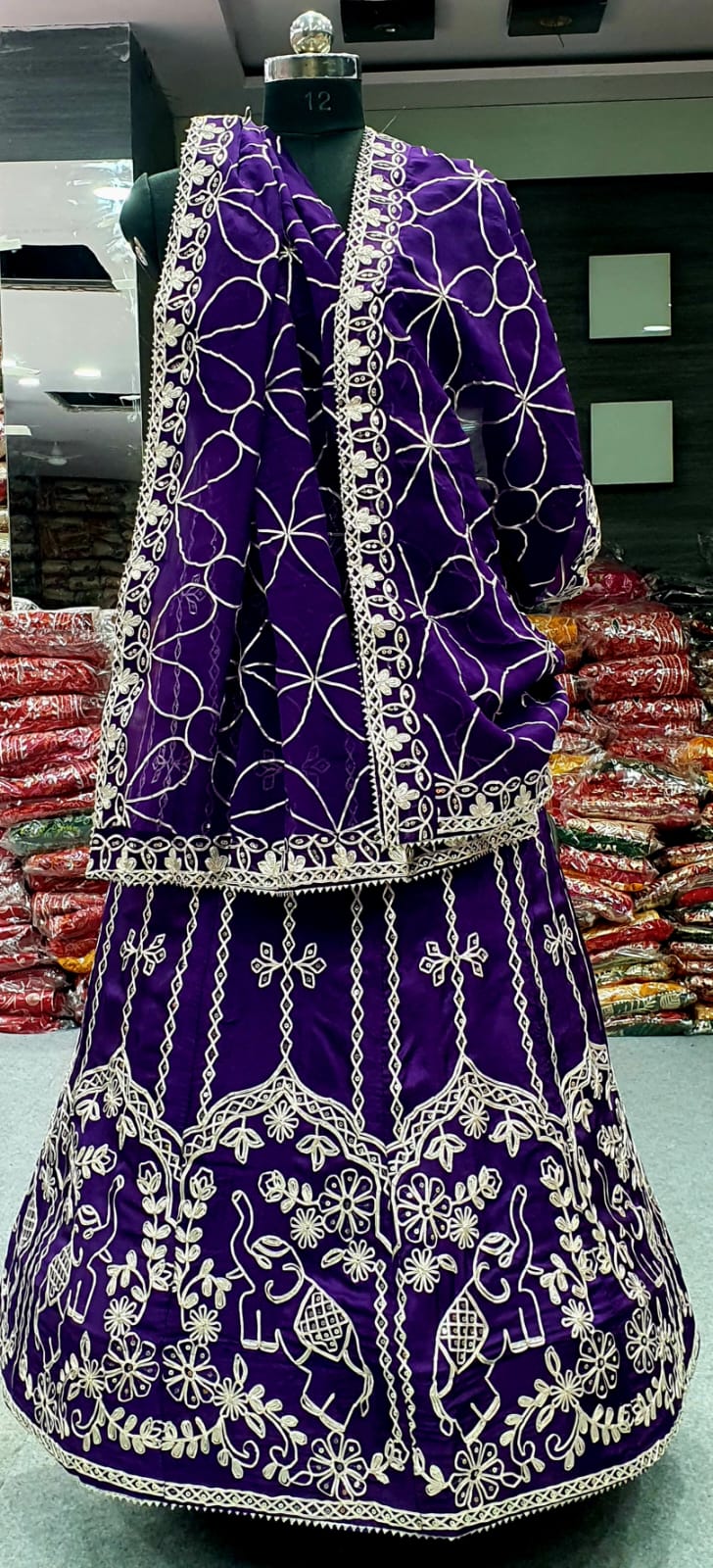 Blue Pure Upada Silk Rajsthani Rajputi Lehenga Choli 