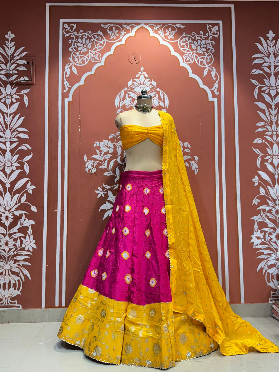 Rani Pure Dola Silk Rajsthani Rajputi Lehenga Choli