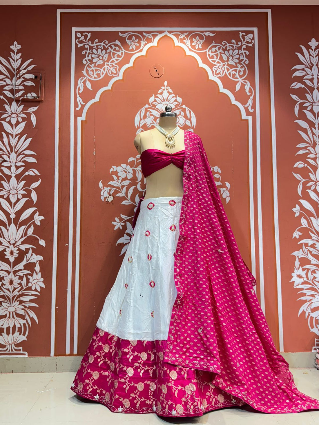 Blue Pure Dola Silk Rajsthani Rajputi Lehenga Choli