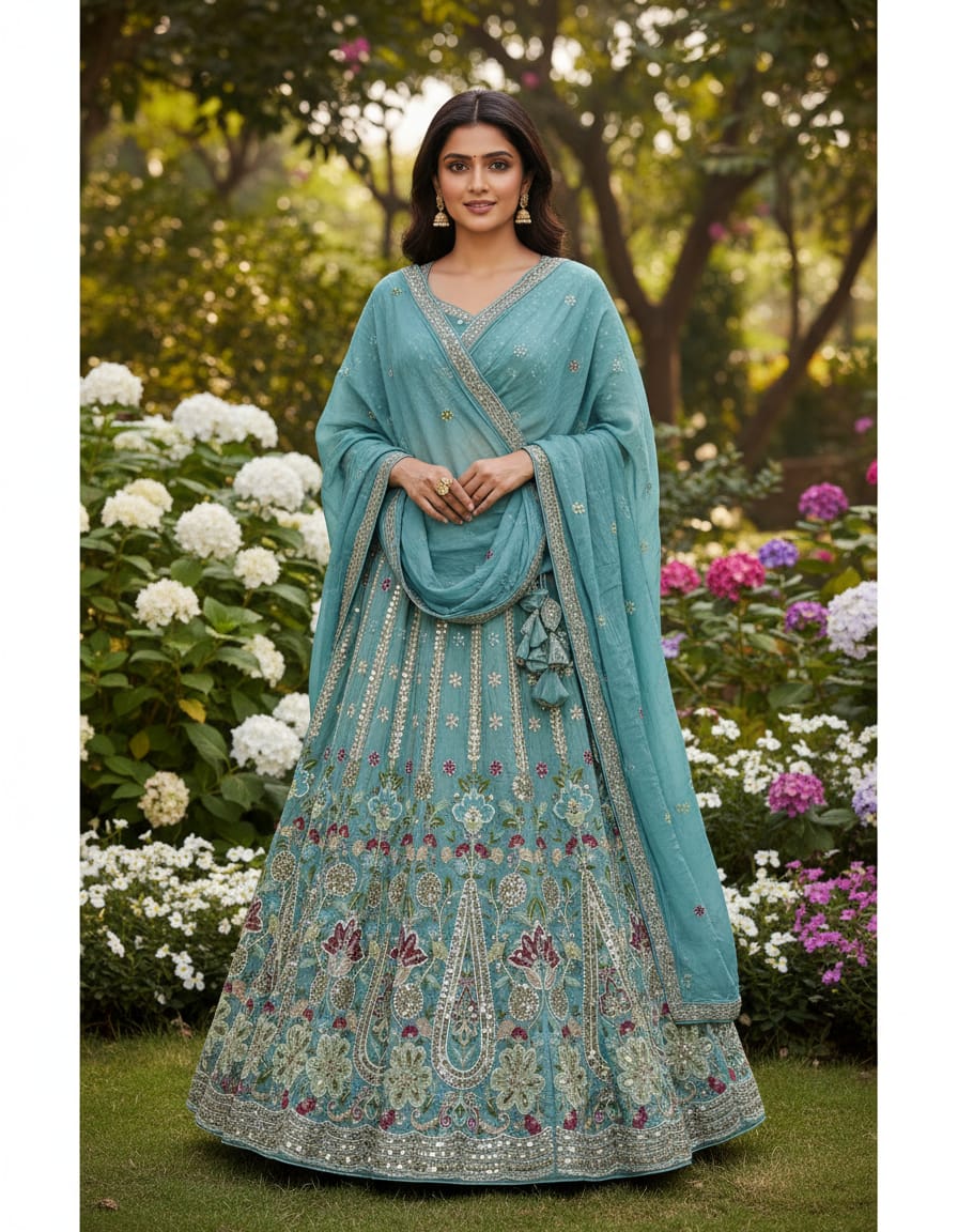 Rama Pure Cosmos Silk Rajsthani Traditional Lehenga Choli