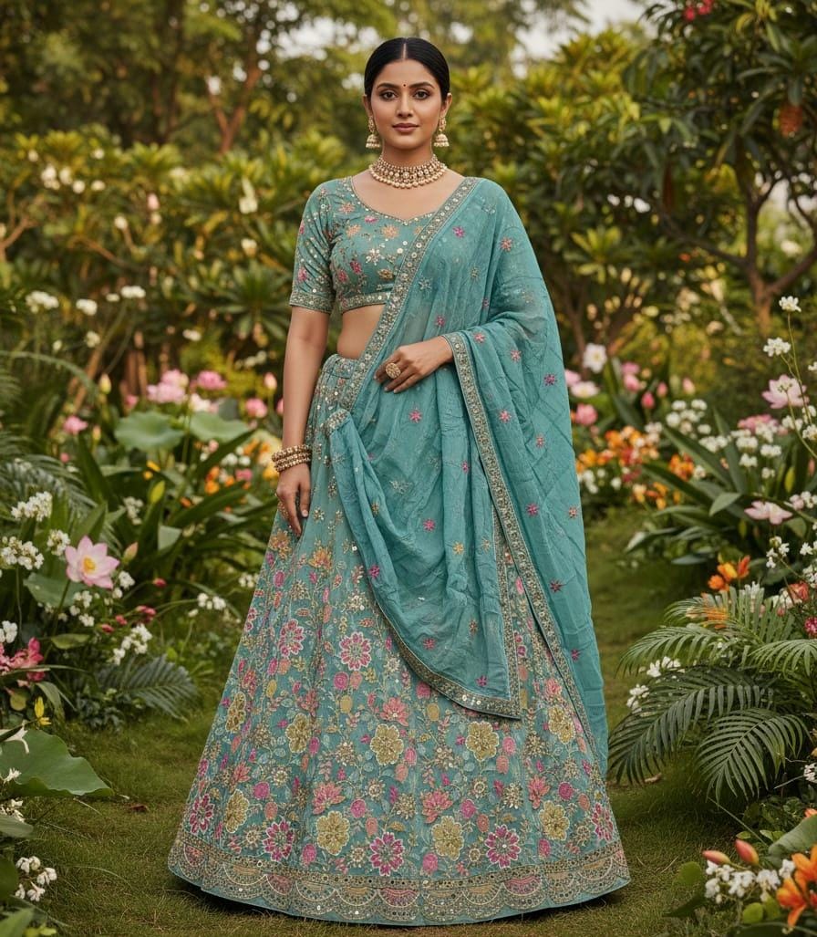 Rama Pure Cosmos Silk Rajsthani Traditional Lehenga Choli