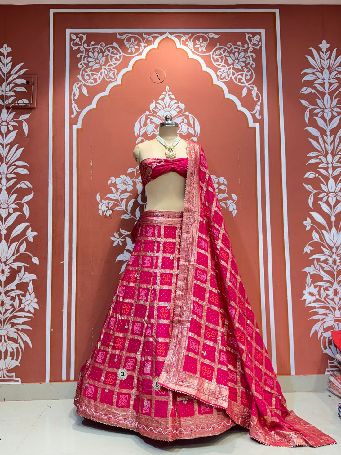 Red Pure Gharchola Banarasi Rajsthani Lehenga Choli