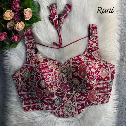 Readymade Pure Soft Heavy Fox Georgette Multi Codding Work Sleevesless Blouse 