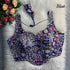 Blue Pure Soft Italian Silk Fox Heavy Sequins Thred Work Blouse 