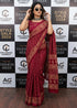 Red Pure MulMul Cotton Bagru Print Cotton Saree 