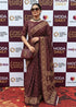Brown Pure MulMul Cotton Bagru Print Cotton Saree 
