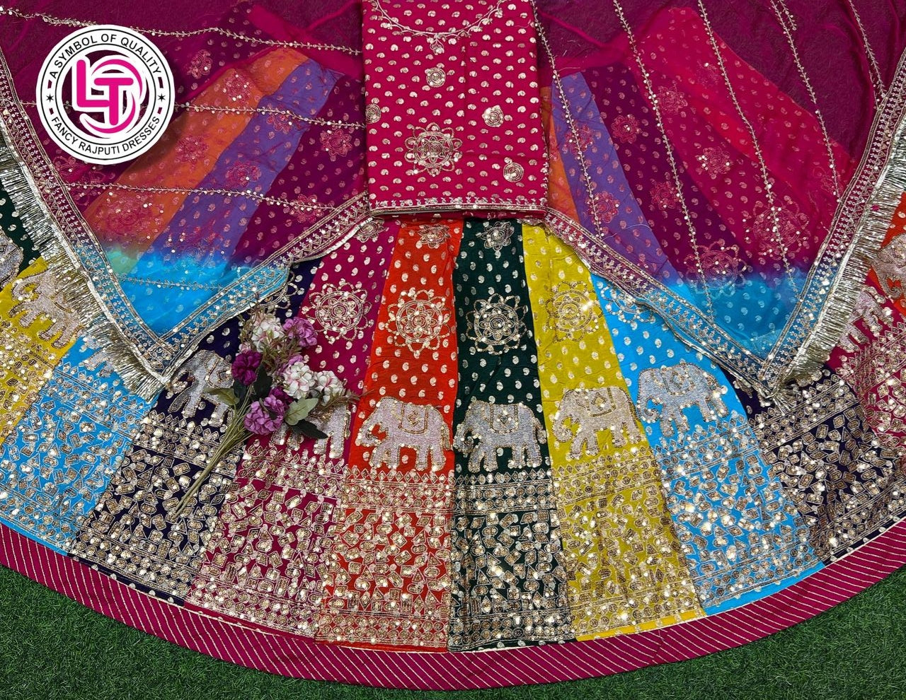Pink Pure Soft Silk Rajsthani Rajputi Poshak Lehenga Choli 