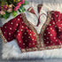 Maroon Pure Soft Roman Silk Heavy Jari Thred Work Blouse 