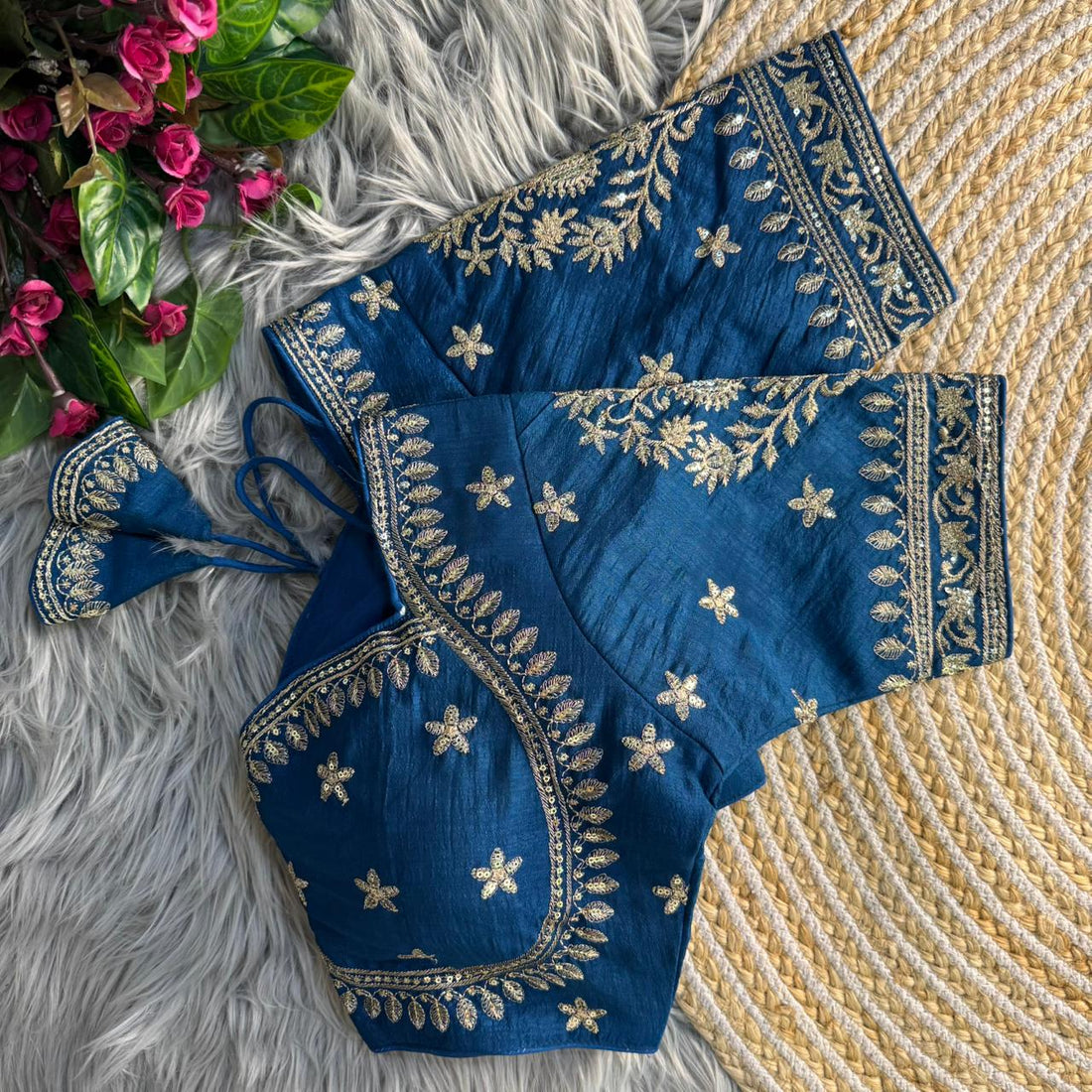 Rama Pure Vichitra Silk Madhubala Style Blouse