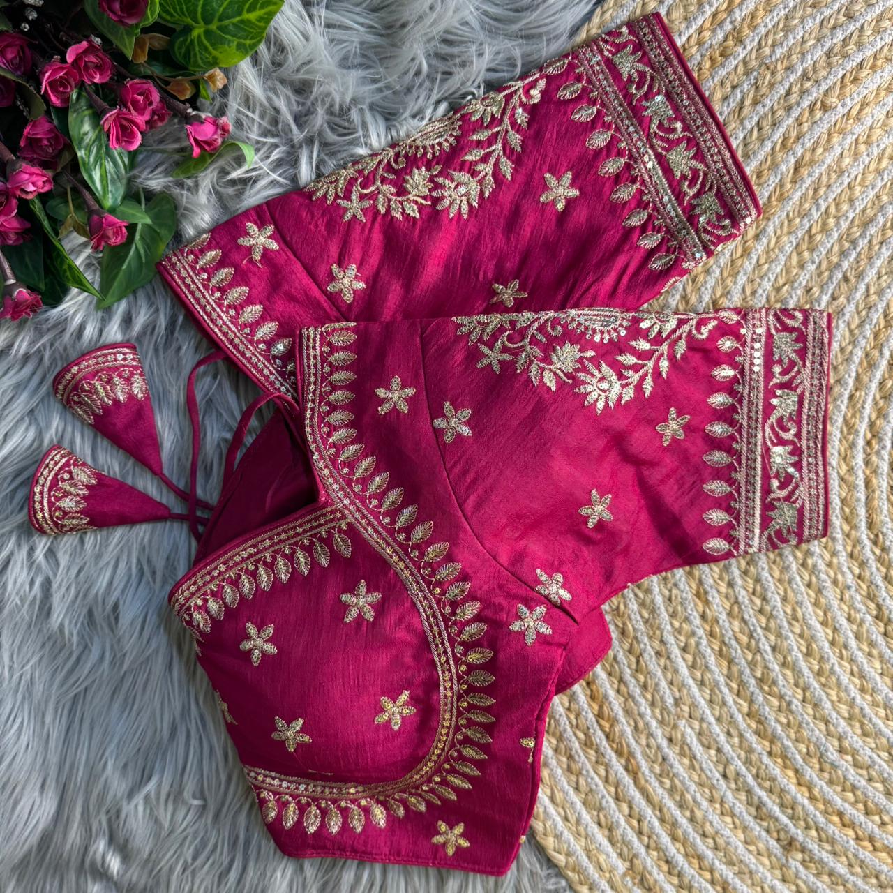 Rani Pure Vichitra Silk Madhubala Style Blouse 