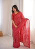 Red Pure Soft Cotton Handblock Print Cotton Saree 