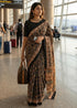 Brown Pure Soft Mal Mal Cotton Handblock Print Cotton Saree 