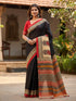 Black Pure Soft Mal Mal Cotton Printed Cotton Saree 