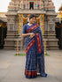 Blue Pure Soft Mal Mal Cotton Printed Cotton Saree 