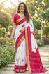Rani Pure Soft MalMal Cotton Bandhani Block Printed Cotton Saree 