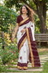 Brown Pure Soft MalMal Cotton Bandhani Block Printed Cotton Saree 