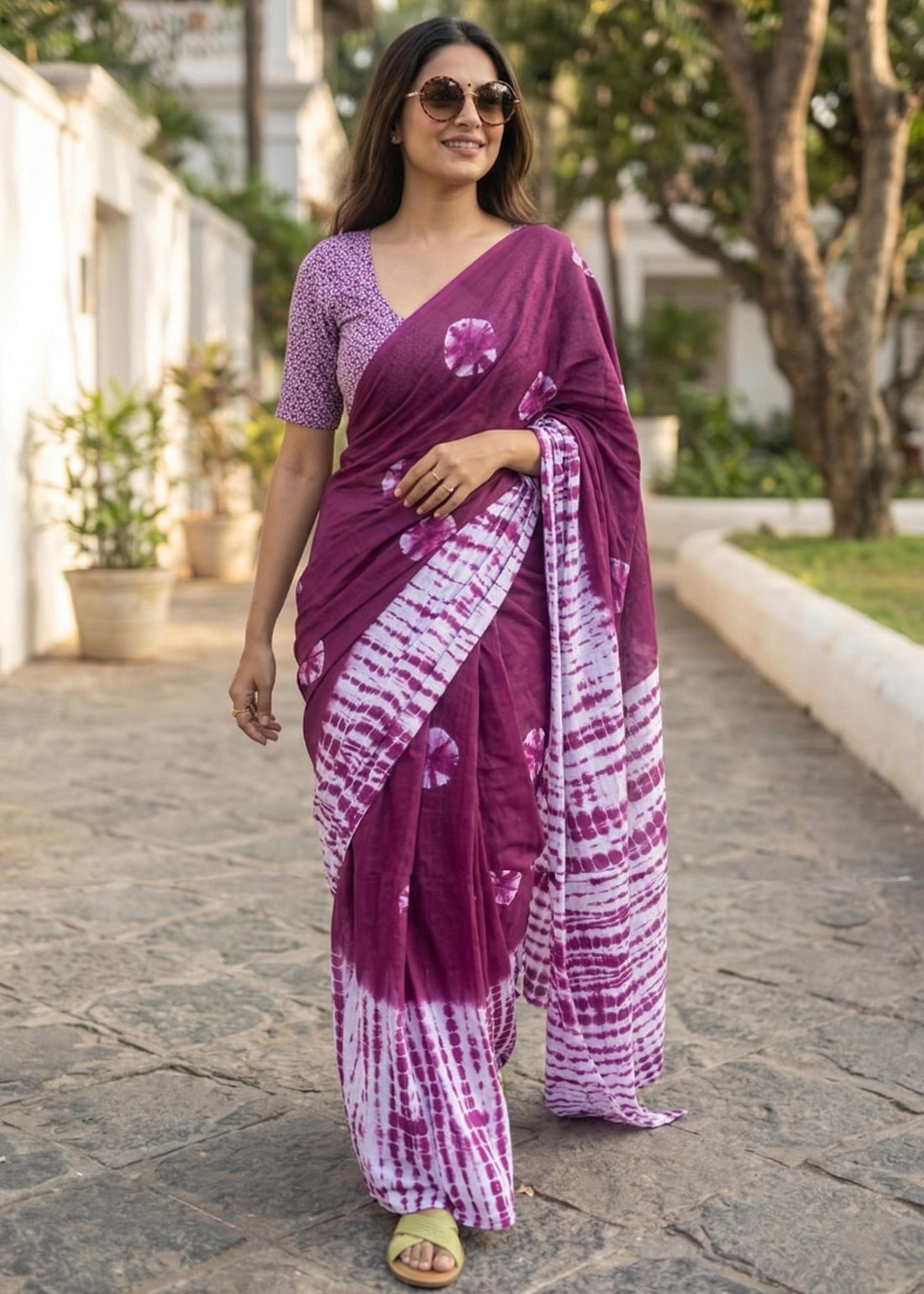 Pink Pure Soft MalMal Cotton Printed Cotton Saree 