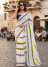 White Pure Soft MalMal Cotton Printed Cotton Saree 