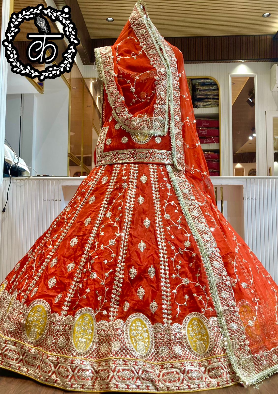 Red Pure Soft Silk Rajsthani Rajwadi Rajputi Poshak Lehenga Choli 