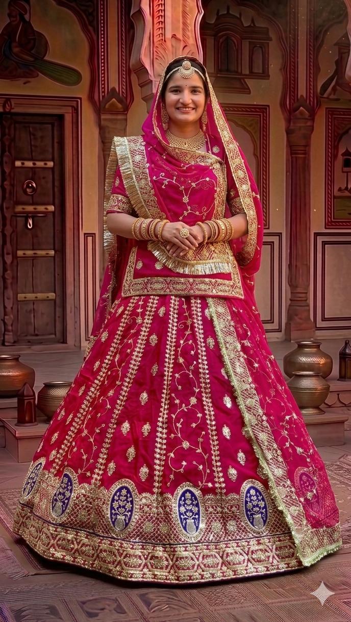 Rani Pure Soft Silk Rajsthani Rajwadi Rajputi Poshak Lehenga Choli 
