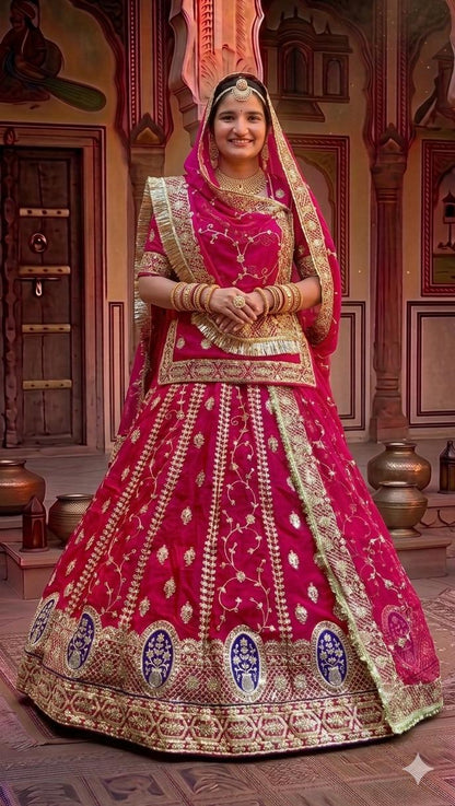 Rani Pure Soft Silk Rajsthani Rajwadi Rajputi Poshak Lehenga Choli 