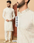 White Soft Premium Silk Sequins Work Kurta Pajama 