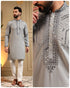 Grey Armaani Lachko Heavy Embroidery Sequins Work Kurta Pajama 