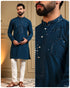 Blue Armaani Lachko Heavy Embroidery Sequins Work Kurta Pajama 