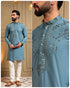 Luxe Blue Armaani Lachko Heavy Embroidery Sequins Work Kurta Pajama 