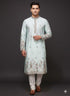Sky Premium Silk With Embroidery sequins work Kurta Pajama 