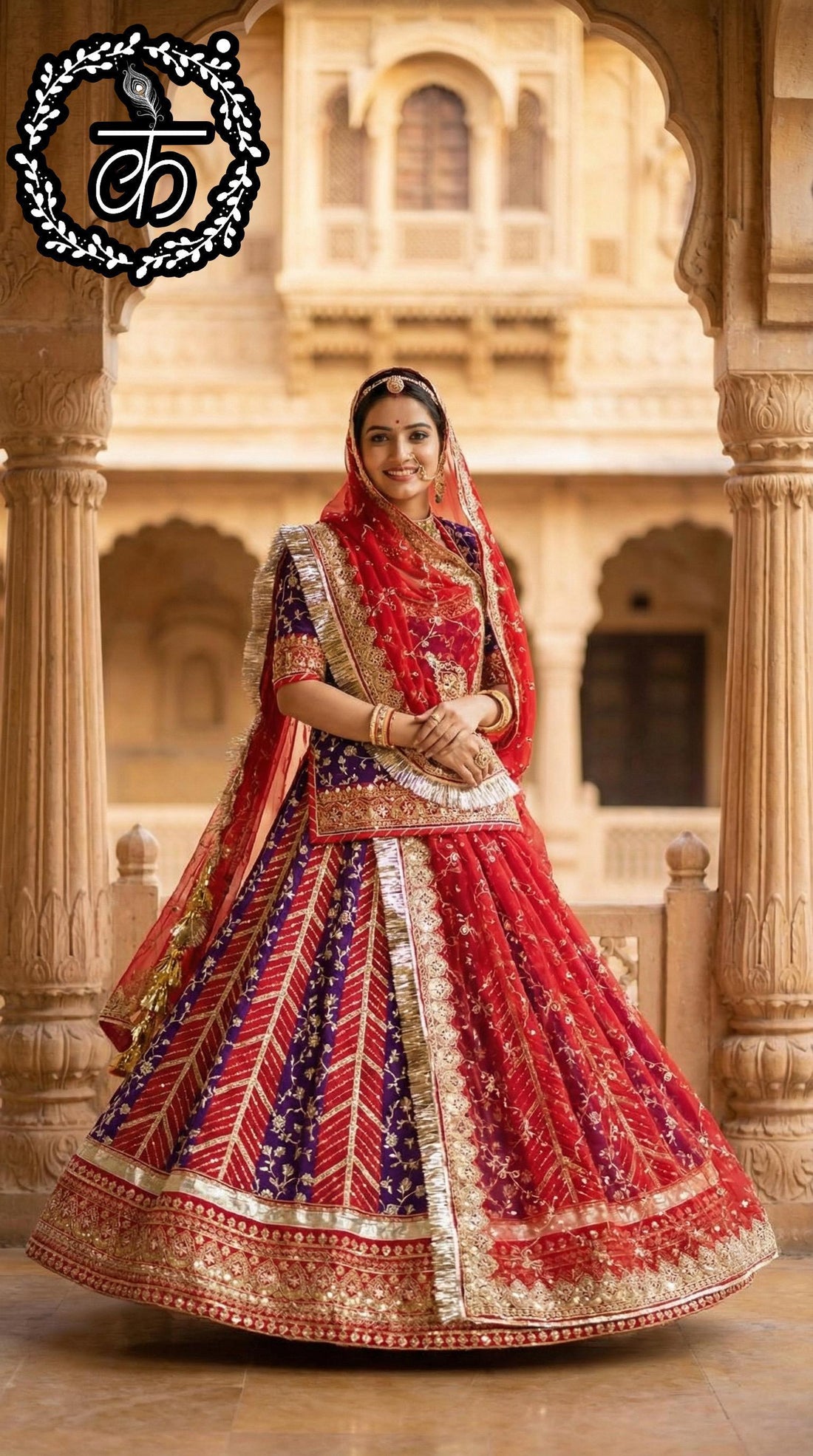 Purple Pure Soft Silk Rajsthani Rajwadi Rajputi Poshak Lehenga Choli 
