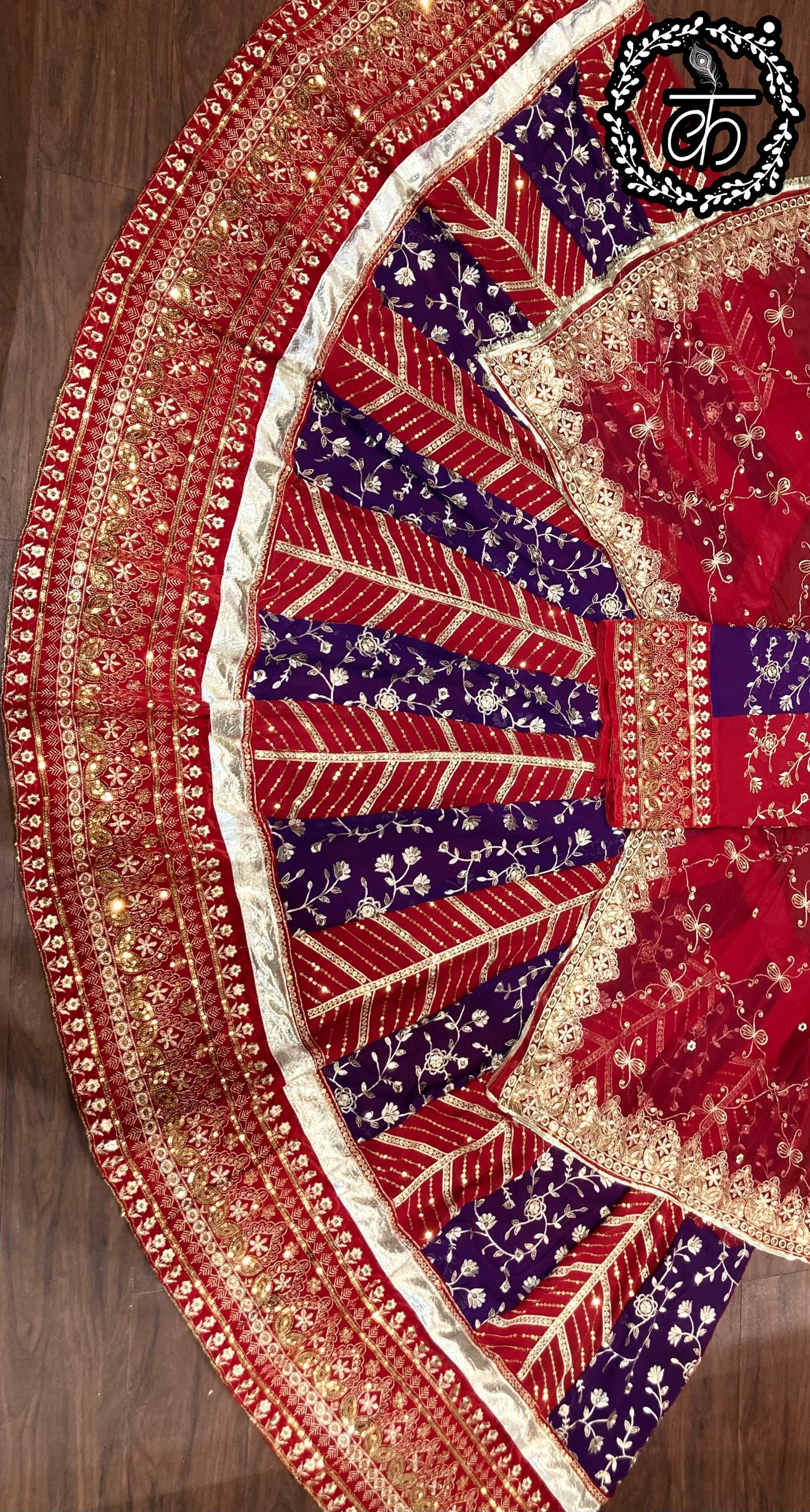 Purple Pure Soft Silk Rajsthani Rajwadi Rajputi Poshak Lehenga Choli 