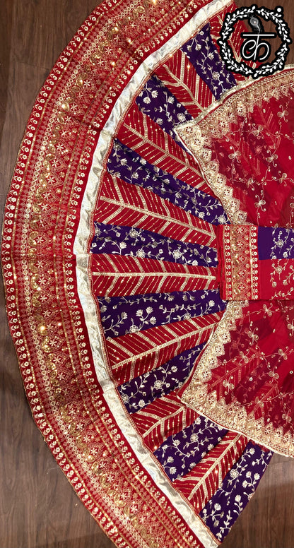 Purple Pure Soft Silk Rajsthani Rajwadi Rajputi Poshak Lehenga Choli 