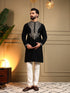 Black Armani Lachko Embroidery Sequence Work Kurta Pajama 
