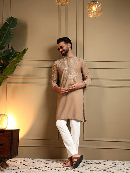 Chiku Armani Lachko Embroidery Sequence Work Kurta Pajama 