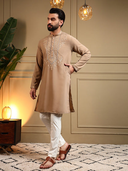 Chiku Armani Lachko Embroidery Sequence Work Kurta Pajama 